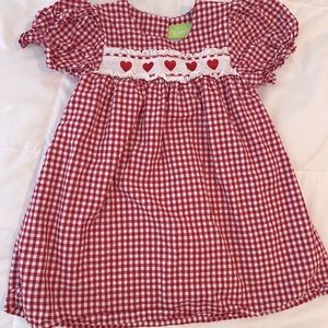 Toddler girl’s heart gingham dress - Classic Whimsy Size 3T
